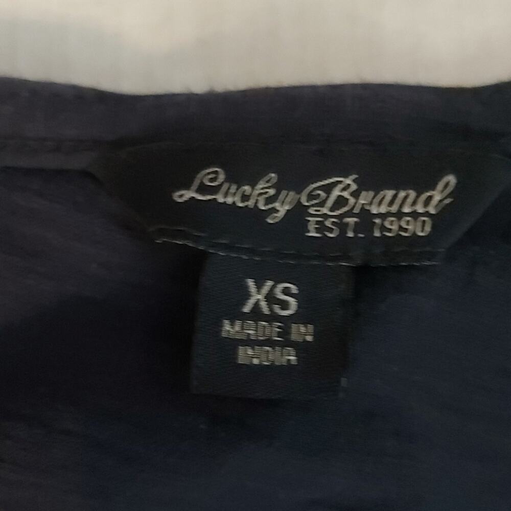 Lucky Brand Floral Embroidered Blue/White Tank Top XS Dopamine Boho Festival - Picture 10 of 10